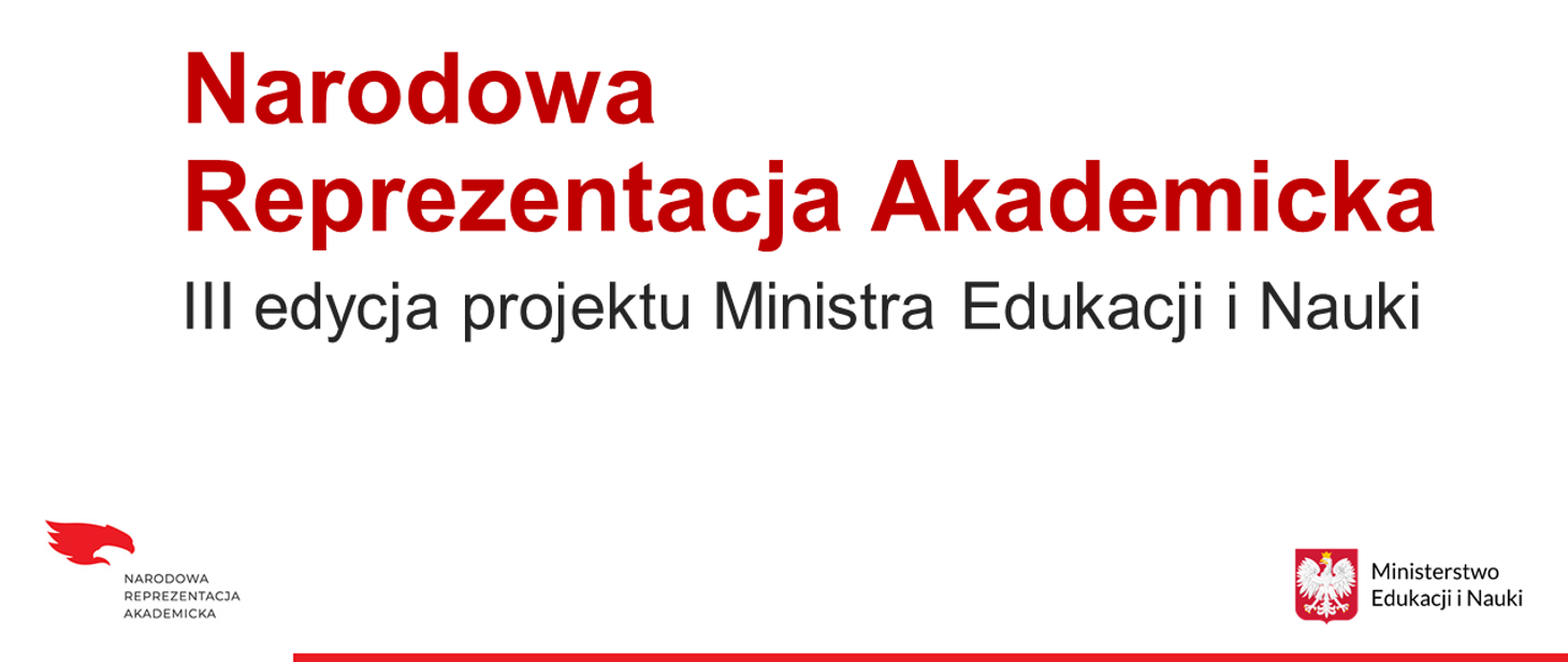 Grafika: Narodowa Reprezentacja Akademicka. III edycja projektu Ministra Edukacji Narodowej.